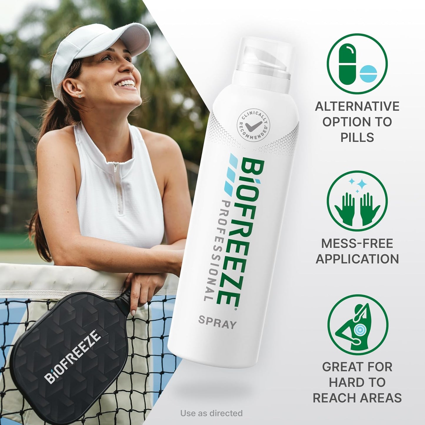 Biofreeze Professional Menthol Pain Relieving Spray 4 FL OZ Colorless Aerosol Spray For Relief Associated With Sore Muscles, Arthritis, Simple Backaches, And Joint Pain