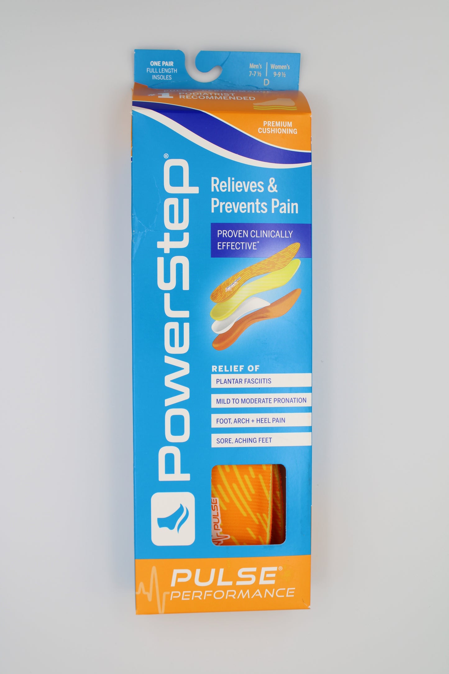 Powerstep PULSE Performance: Premium full Length Insoles for Casual and Athletic shoes, Men's and Women's