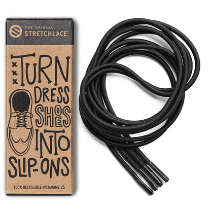Black Round Elastic Dress Shoelaces