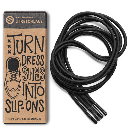 Black Round Elastic Dress Shoelaces