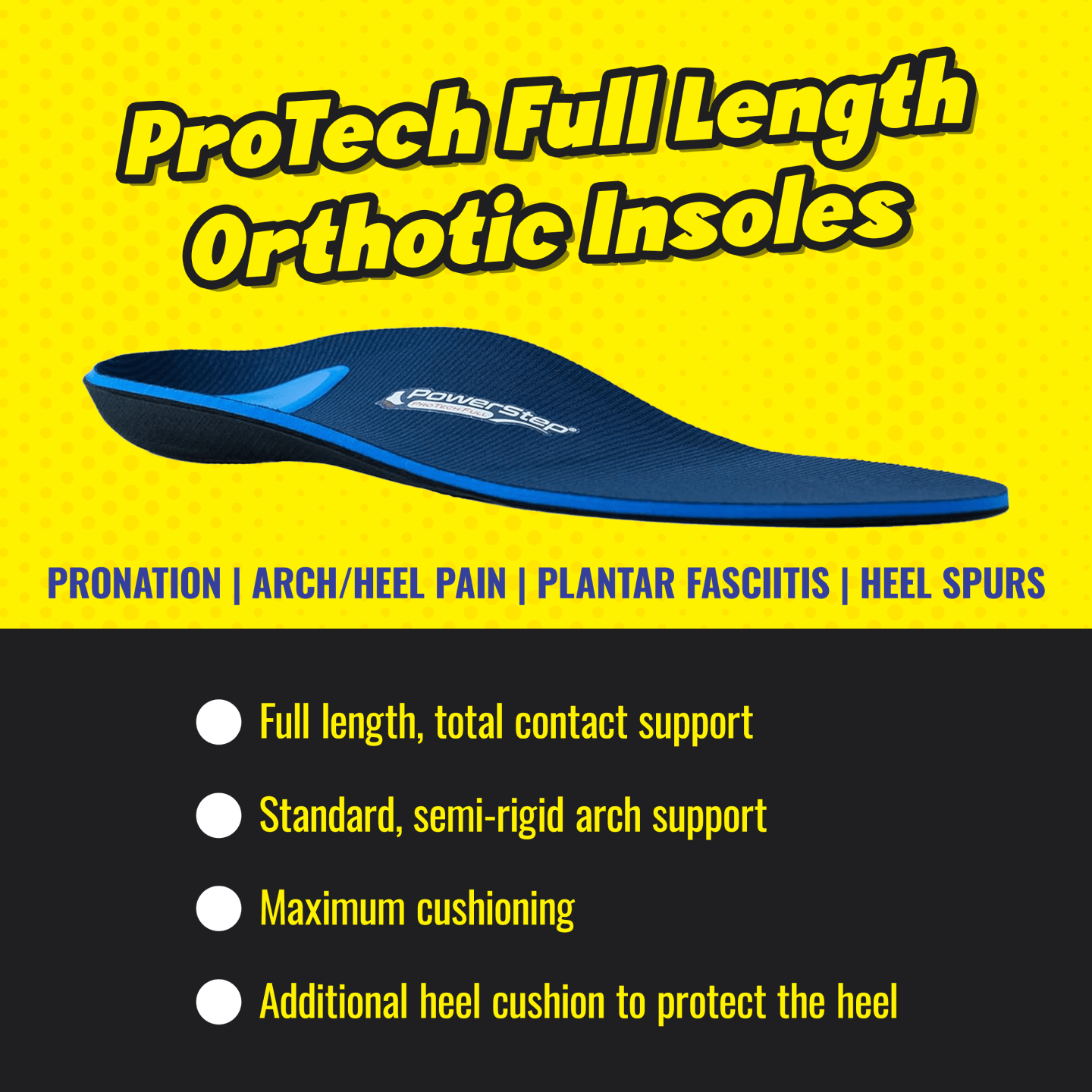 Powerstep Classic Thin Insoles for Arch Support and Pain Relief