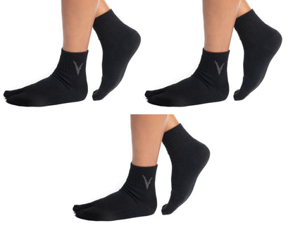 V-Toe Wool Tabi Socks - Light Grey - 3 Pairs