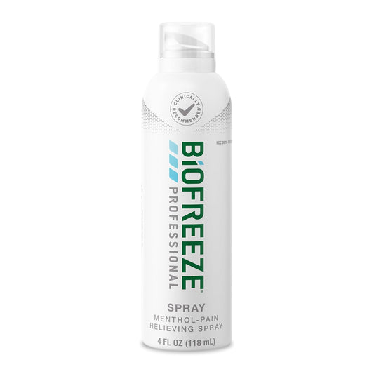 Biofreeze Professional Menthol Pain Relieving Spray 4 FL OZ Colorless Aerosol Spray For Relief Associated With Sore Muscles, Arthritis, Simple Backaches, And Joint Pain