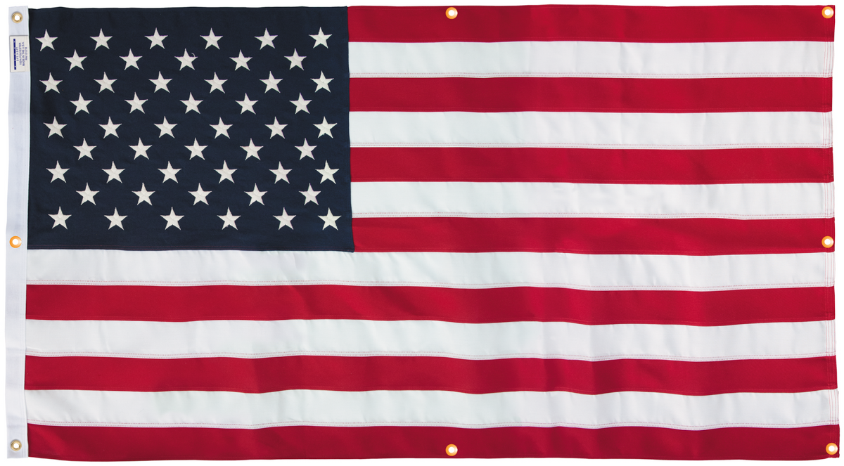 WallSafe™ Polyester Wall-Mounted American Flag | Reinforced Edge Grommets | Made in USA