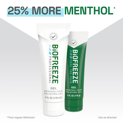 Biofreeze Professional Gel Pain Relief, Knee & Lower Back Pain Relief, Arthritis Pain Reliever, Sore Muscle Relief, Neck Pain Relief, Cooling Joint Pain Relief, Colorless Menthol Gel 4 Fl Oz