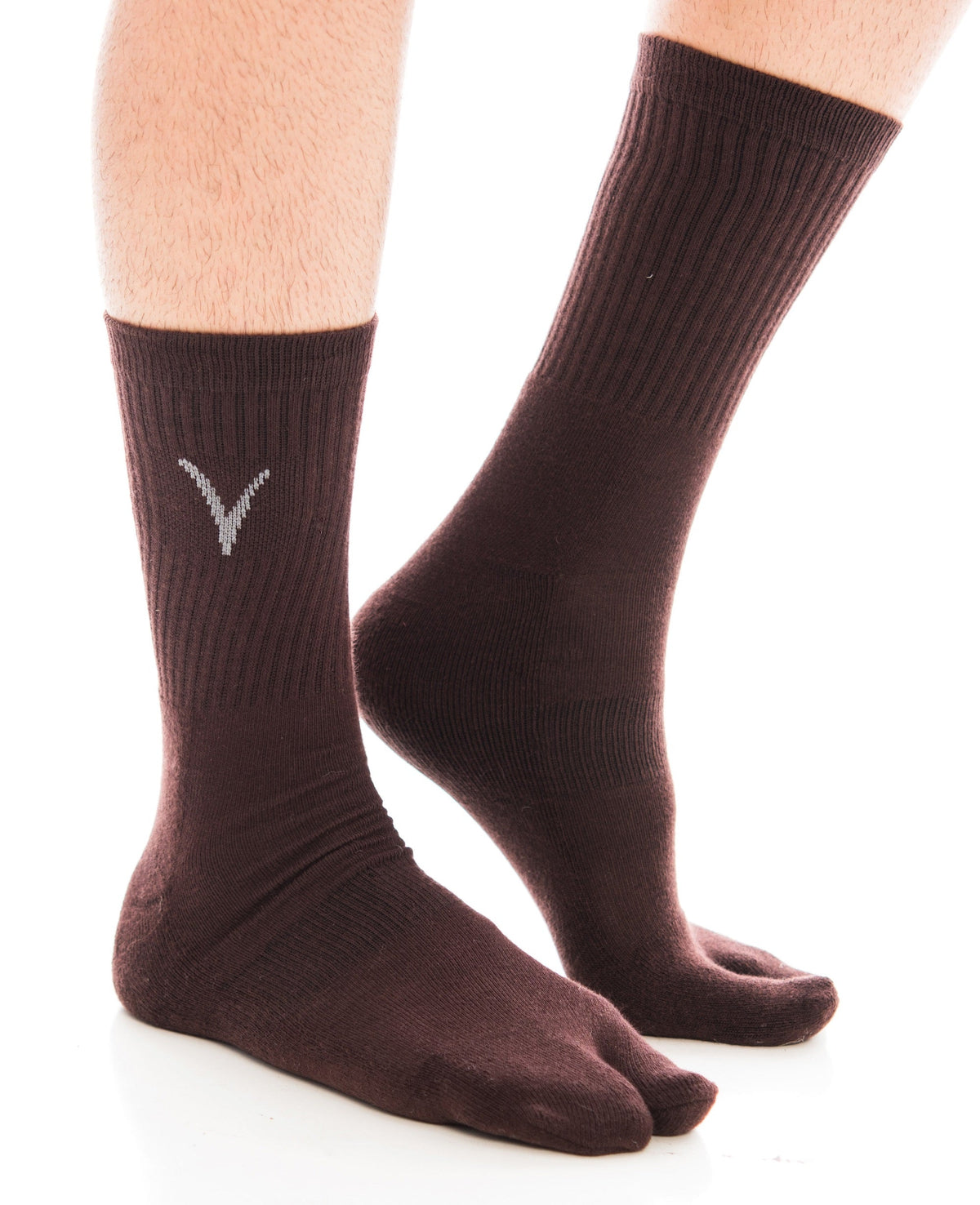 V-Toe Athletic Split-Toe Tabi Crew Socks