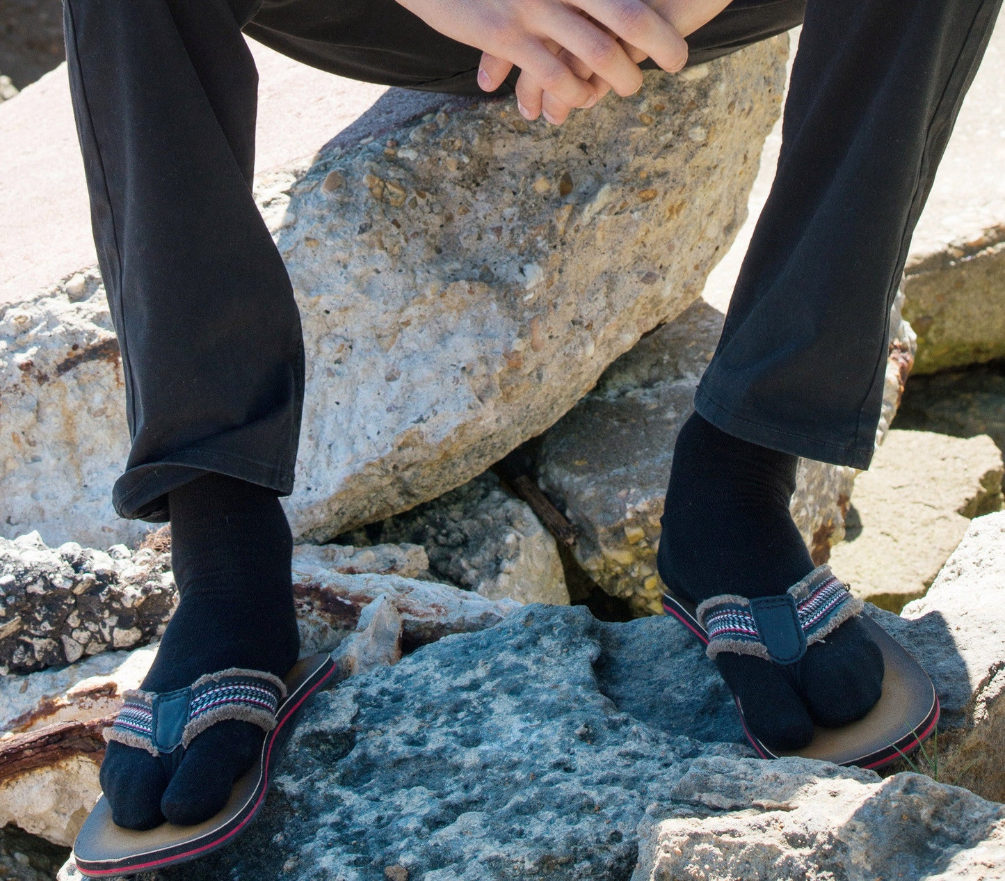 V-Toe Split-Toe Tabi Socks Casual - Black, Khaki or Grey Solid