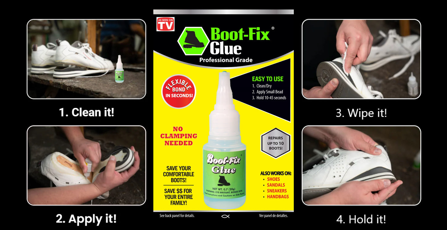 Boot-Fix Glue: Professional Grade Shoe Repair Glue for Boots, Shoes, and More