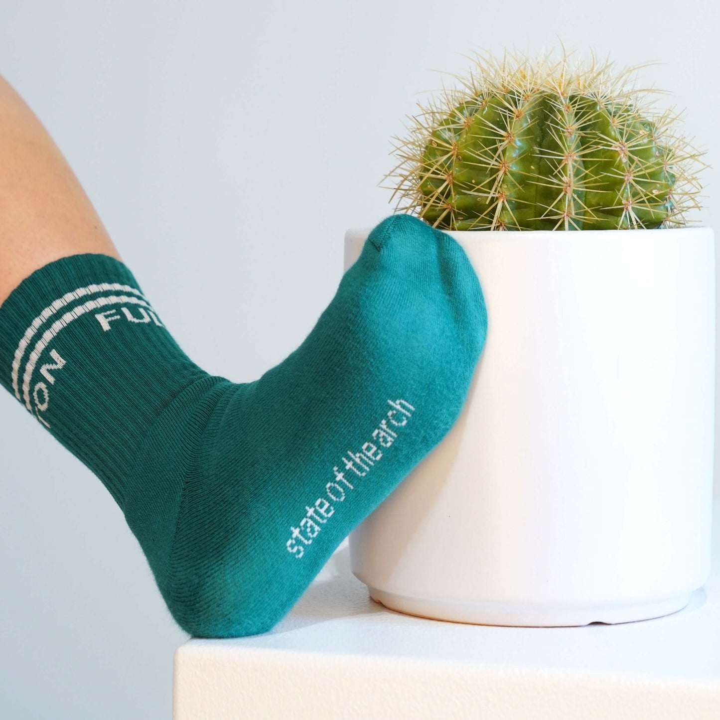 Fulton Teal Crew Socks