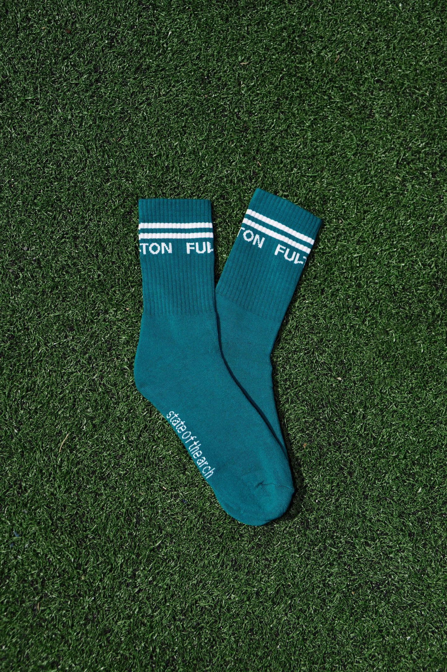 Fulton Teal Crew Socks
