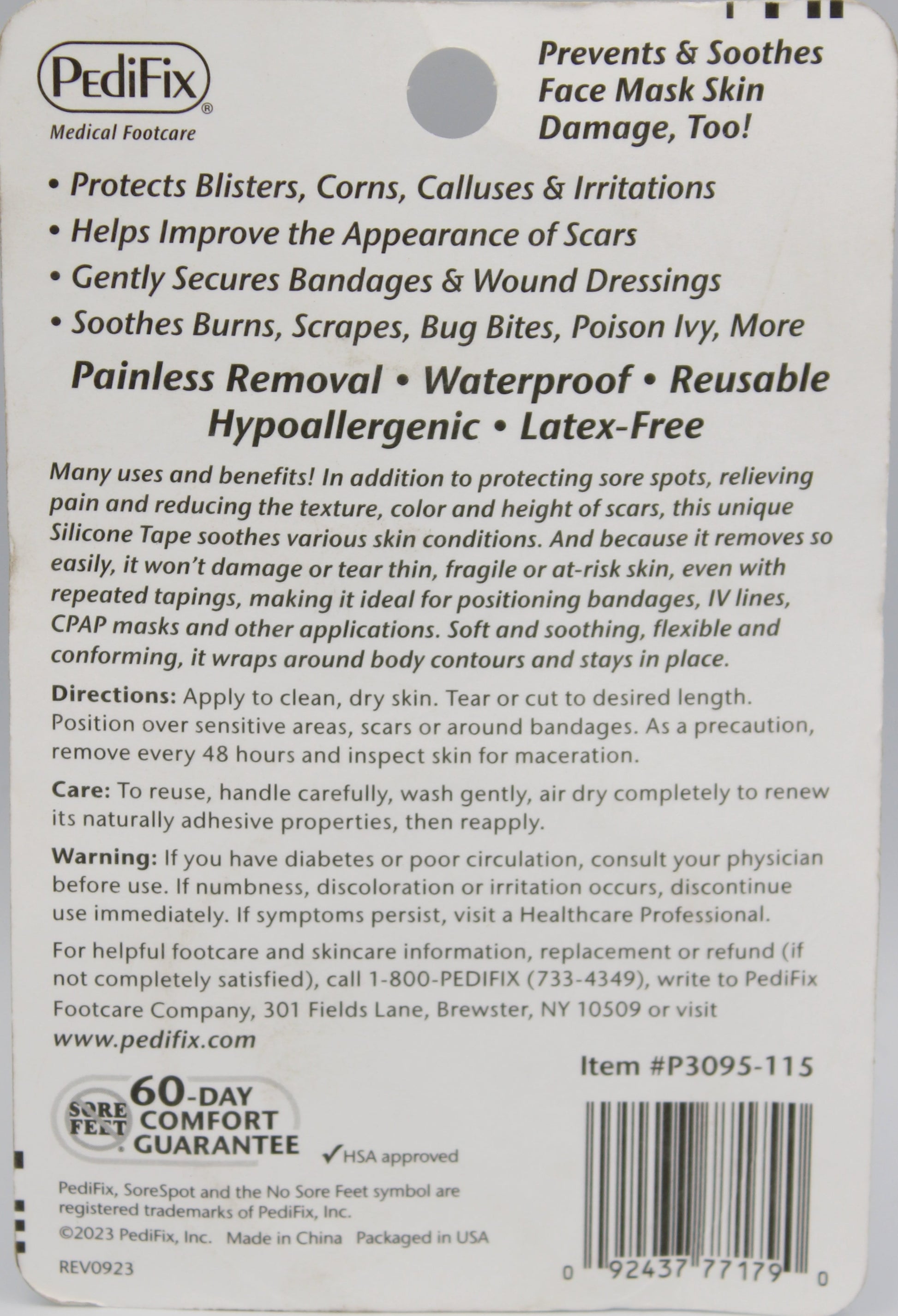 Back label of a product on a gray background