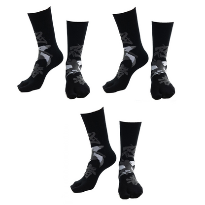 V-Toe Tabi Fun Pattern Socks - Ninja & Sushi - 3 Pairs