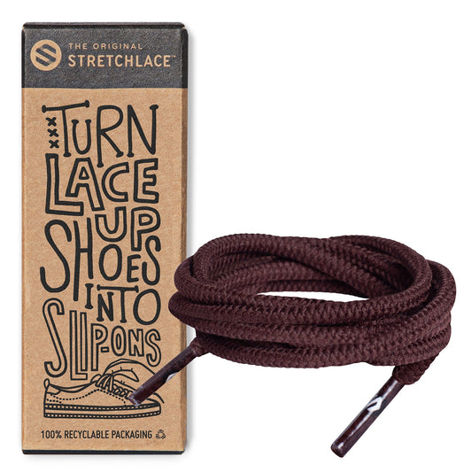 Dark Brown Round Elastic Stretch Shoelaces