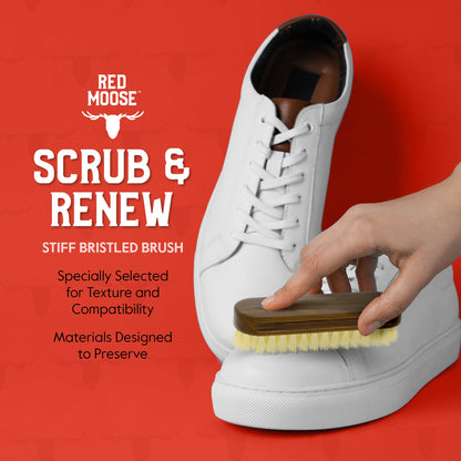 Red Moose Sneaker & Shoe Cleaning Kit – Foaming Cleaner, Stiff Brush, Microfiber Cloth & Storage Bag for Leather, Canvas, Suede & Mesh Shoes
