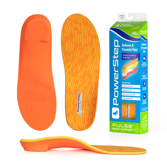 Powerstep PULSE Maxx Support: Premium full Length Insoles for Casual and Athletic shoes, Men's and Women's