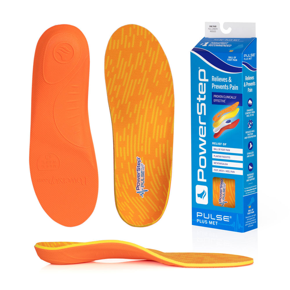 Powerstep PULSE +Met Support: Premium full Length Insoles for Casual and Athletic shoes, Men's and Women's