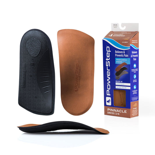 Powerstep Pinnacle Dress 3/4 Length Insoles for Dress, Casual, or Athletic shoes, Men's and Women's