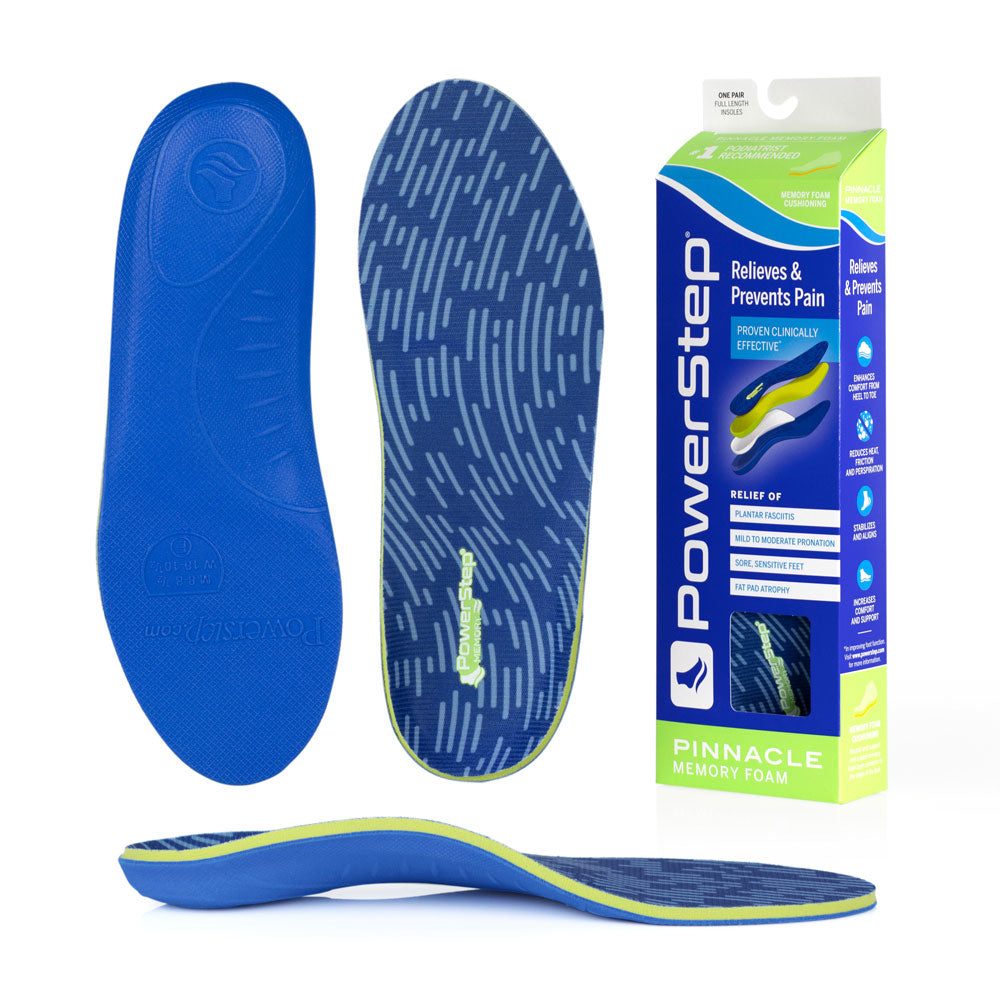 PowerStep Memory Foam Insoles: Heel and Arch Pain Relief Cushioned Orthotics for Casual and Dress Shoes Men', Men's and Women's
