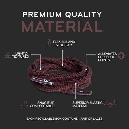 Dark Brown Round Elastic Stretch Shoelaces