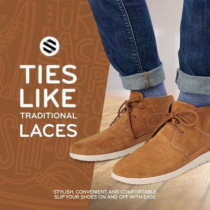 Light Brown Round Elastic Stretch Shoelaces