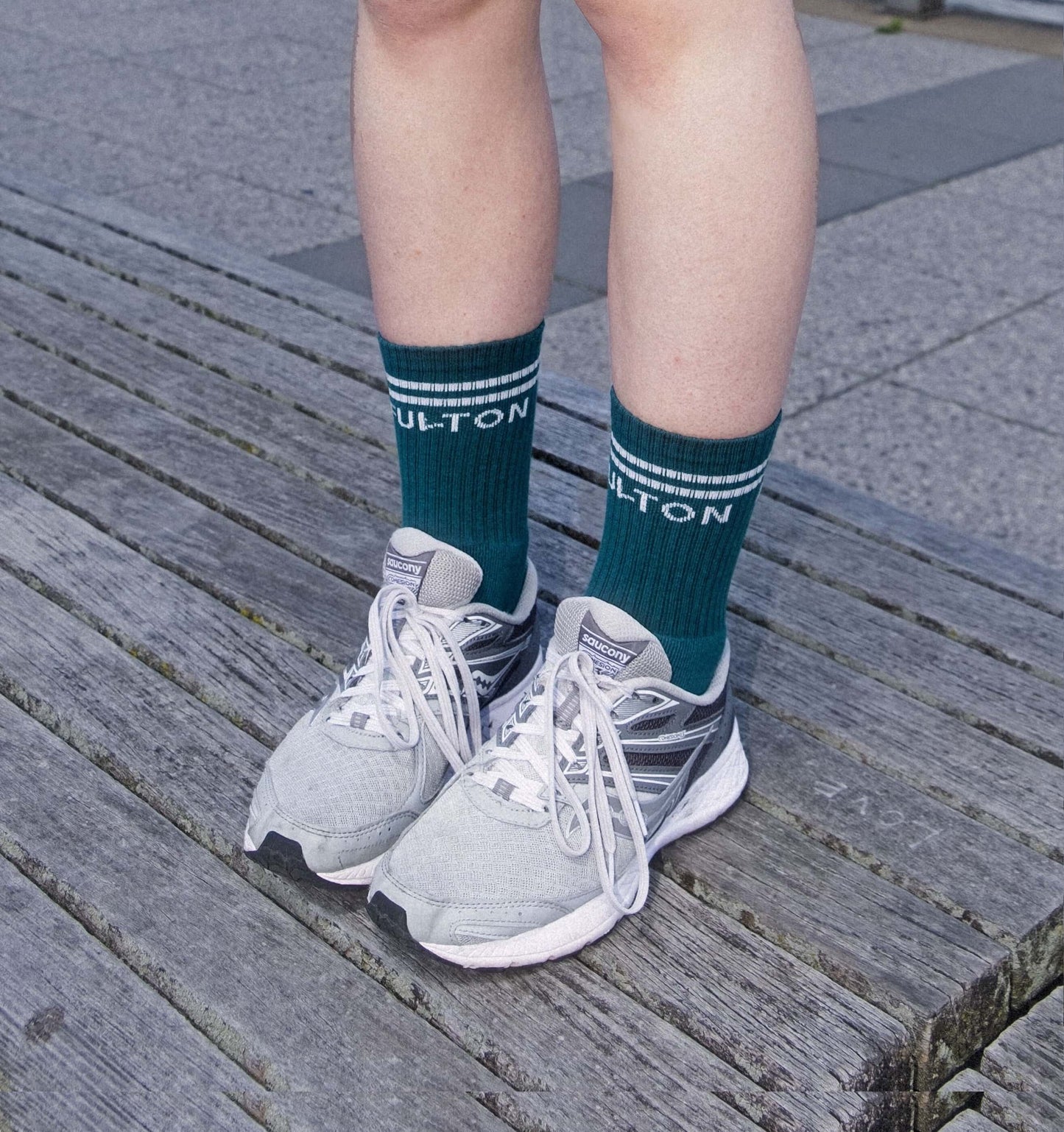 Fulton Teal Crew Socks