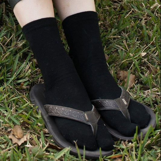 V-Toe Split-Toe Tabi Socks Casual - Black, Khaki or Grey Solid