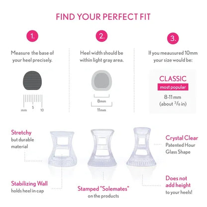 Solemates High Heel Protectors for High Heel Shoes, Sandals, and Boots