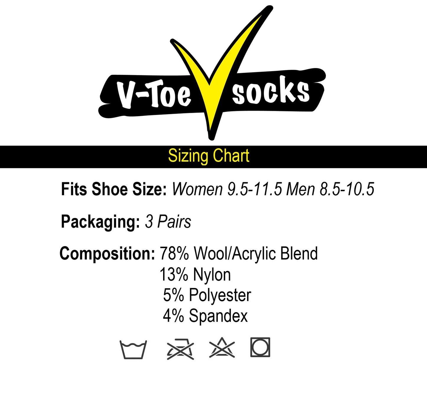 V-Toe Wool Tabi Socks - Light Grey - 3 Pairs