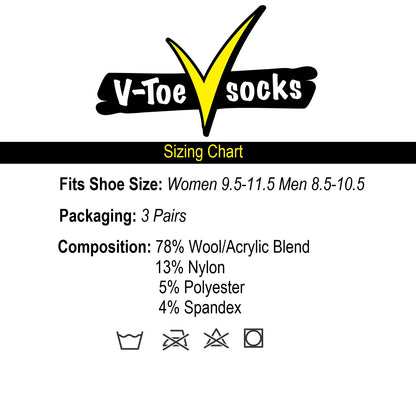V-Toe Wool Tabi Socks - Light Grey - 3 Pairs