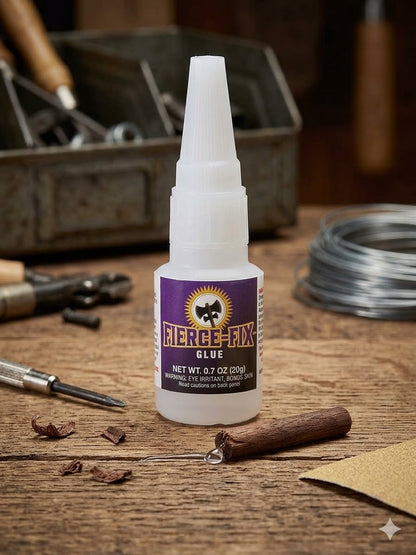 Fierce_Fix Glue: Super Glue, Thick Cyanoacrylate CA Glue, Anti-Clog Cap, 20g